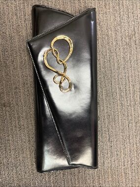Alexis Bittar Black Clutch with Gold Hardware